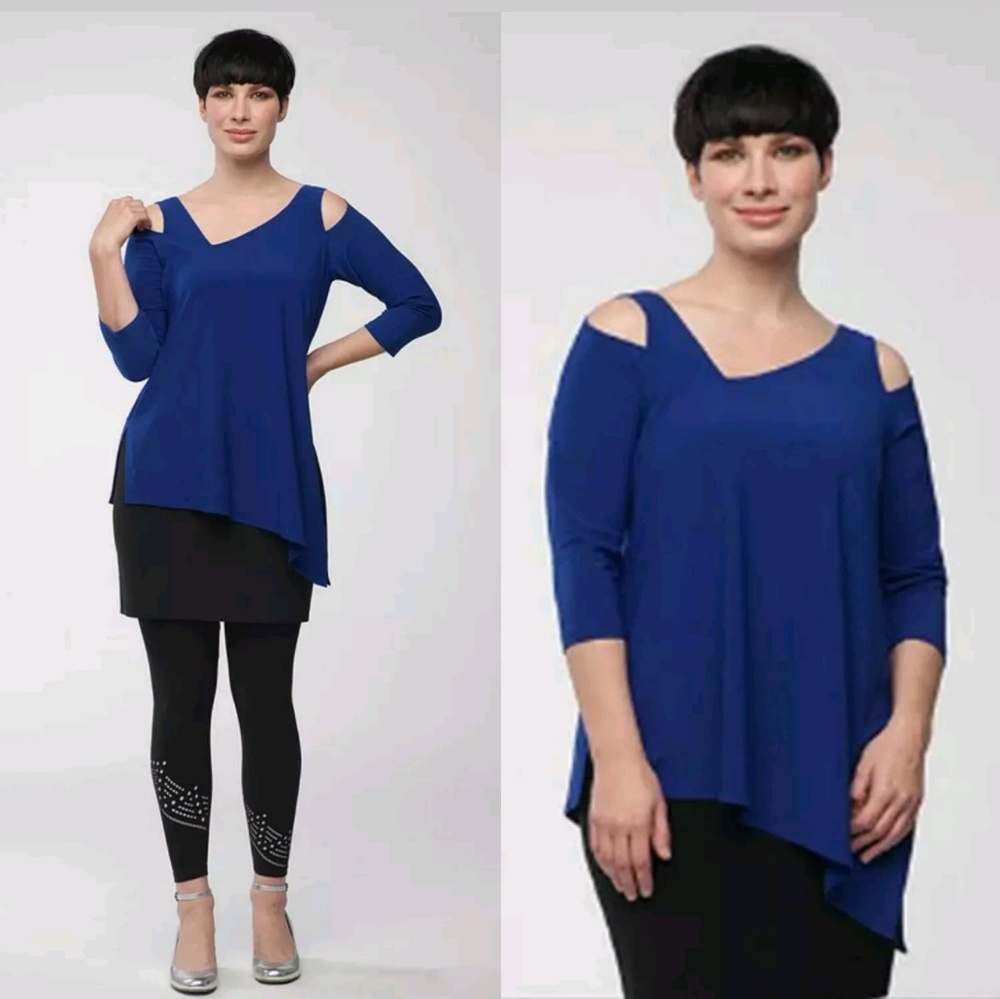 Sympli Focus Tunic Aruba Blue 3/4 Sleeve Top 8